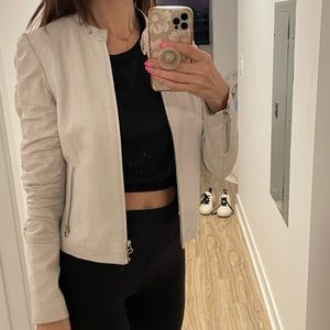 White leather jacket